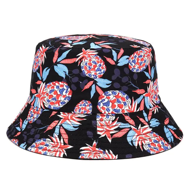 Panama Bucket Hats Animal Letter Print Fisherman Hat