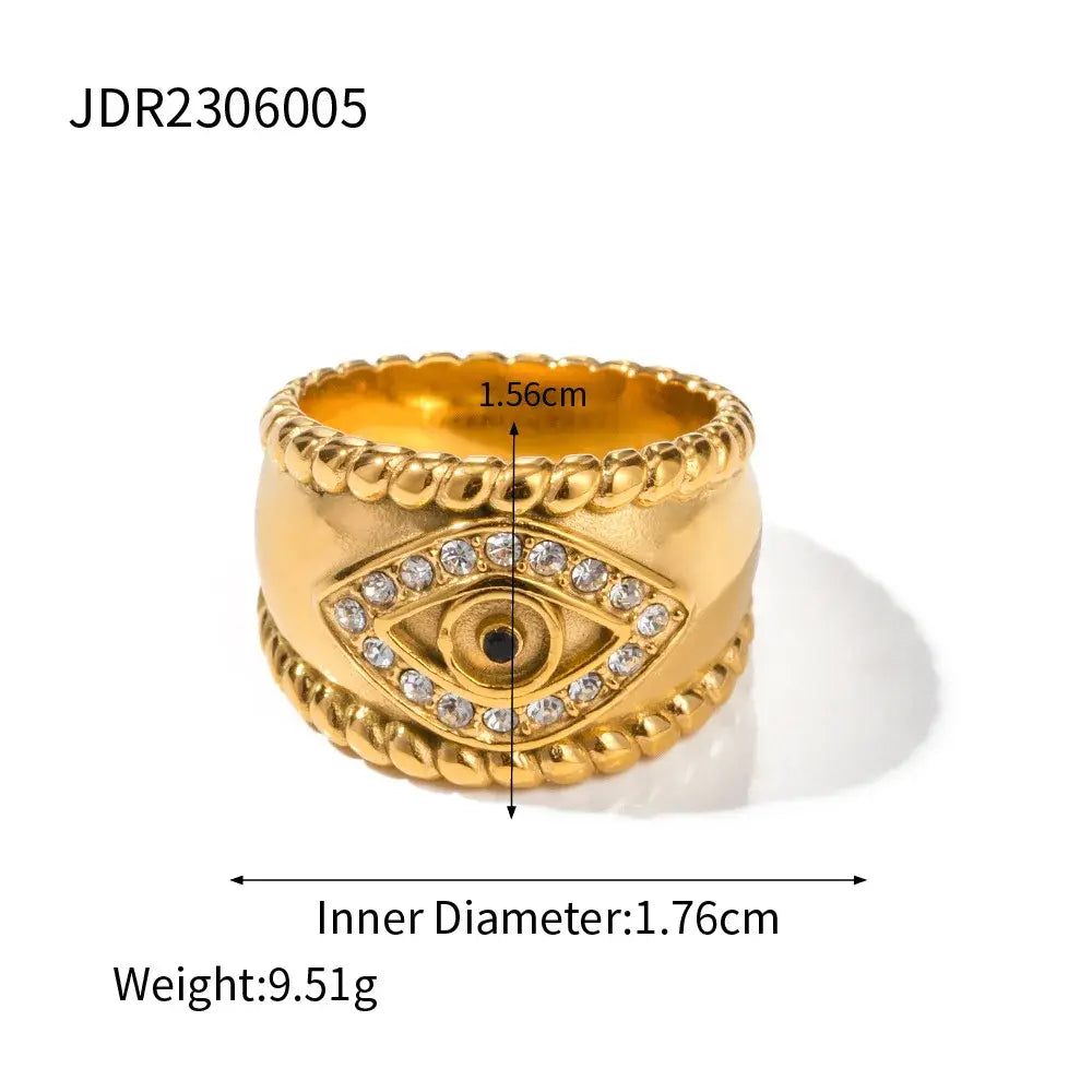 Gold Plated Devil's Eye Rings for Women