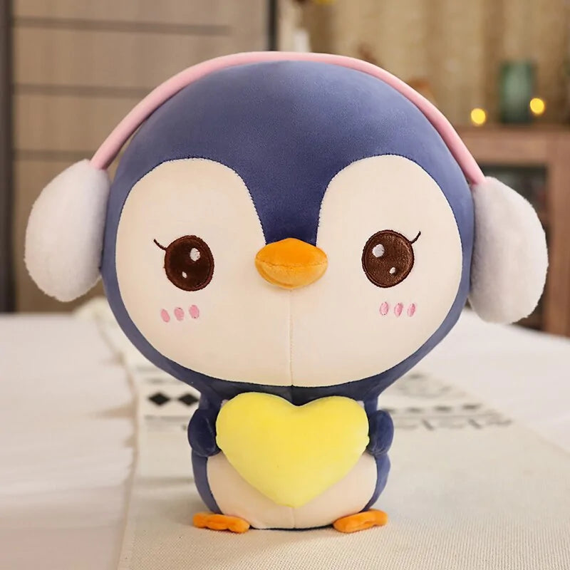 Cute Penguin Plush Doll with Headphones - 20-55CM