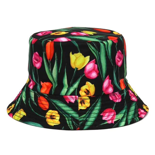 Panama Bucket Hats Animal Letter Print Fisherman Hat