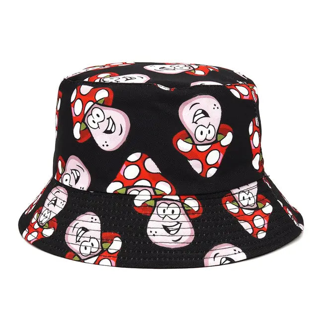 Panama Bucket Hats Animal Letter Print Fisherman Hat