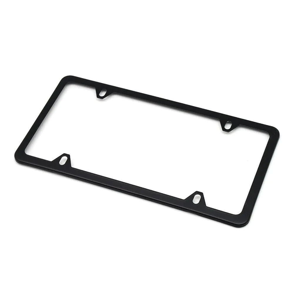 2x High Quality Stainless Steel Metal License Plate Frame Tag Cover Black New US