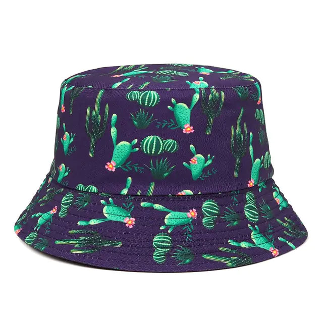 Panama Bucket Hats Animal Letter Print Fisherman Hat