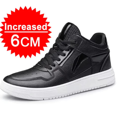 Elevator Shoes for Fashion Men Black Casual Sneakers Men