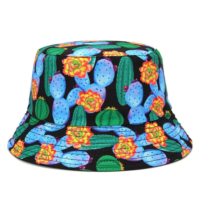 Panama Bucket Hats Animal Letter Print Fisherman Hat