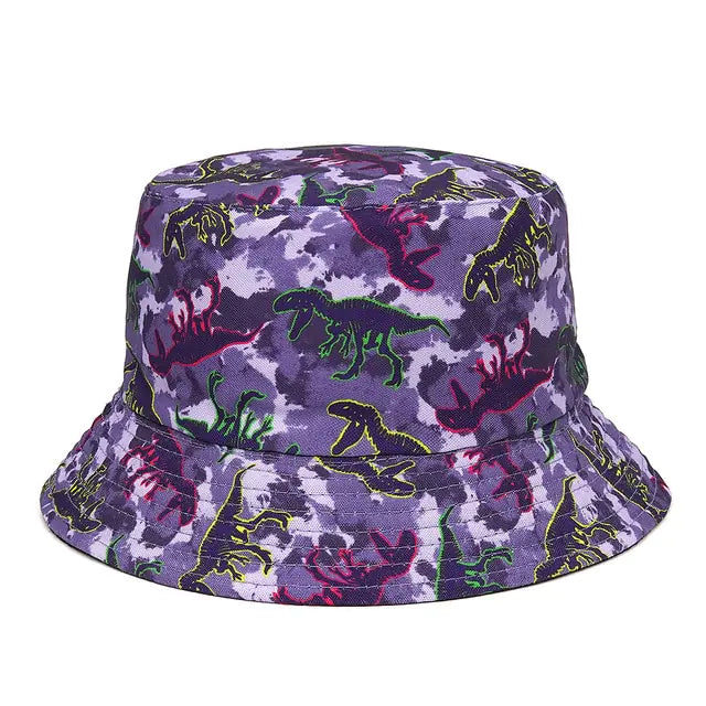 Panama Bucket Hats Animal Letter Print Fisherman Hat