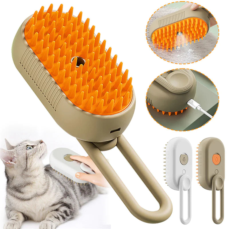 Steam Cleaning/Massaging Brush for Pets