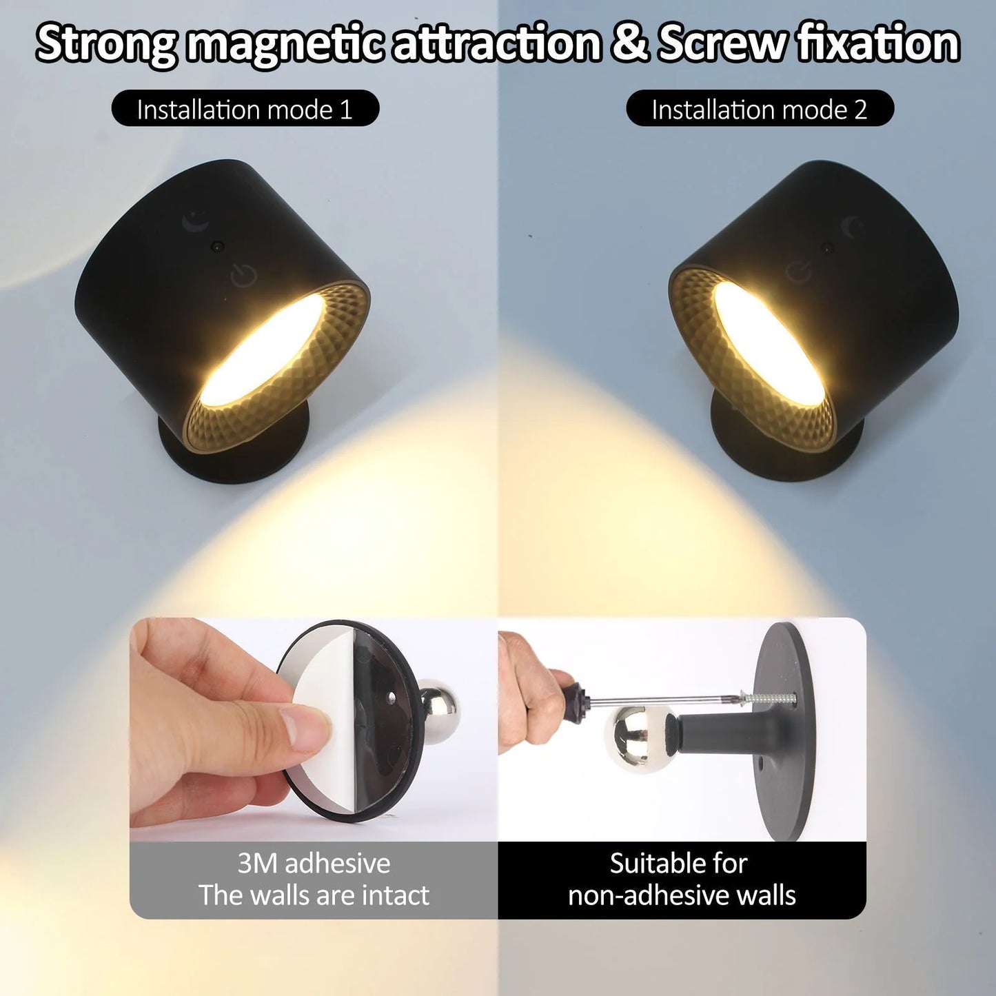 Illuminate Your Space: Double-Headed Magnetic Bedside Night Lamp for Eye Protection