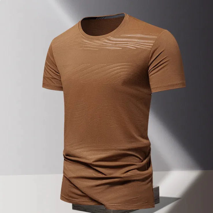 Men's Summer Ice Silk Running Tee – Lightweight & Breathable Short Sleeve