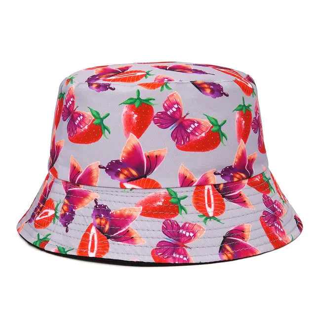 Panama Bucket Hats Animal Letter Print Fisherman Hat