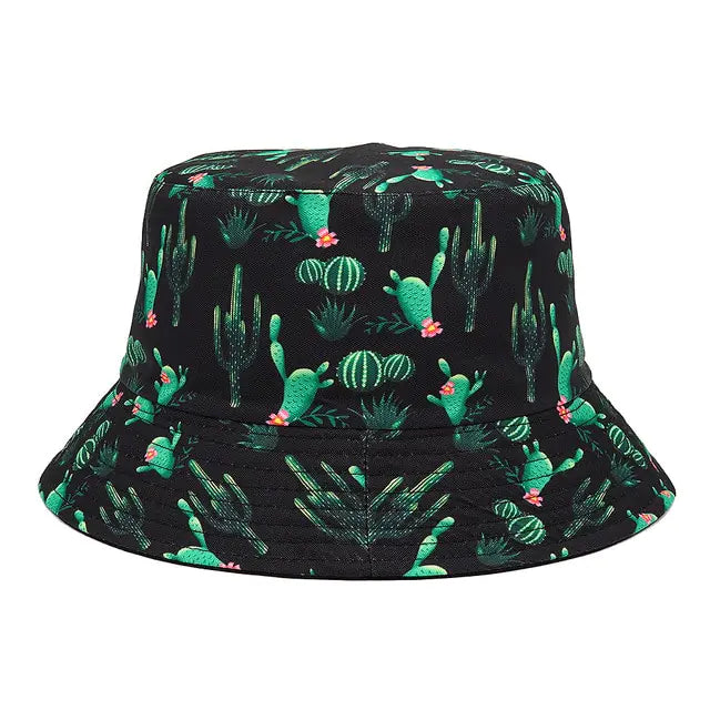 Panama Bucket Hats Animal Letter Print Fisherman Hat