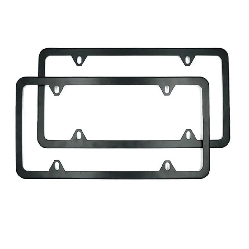 2x High Quality Stainless Steel Metal License Plate Frame Tag Cover Black New US