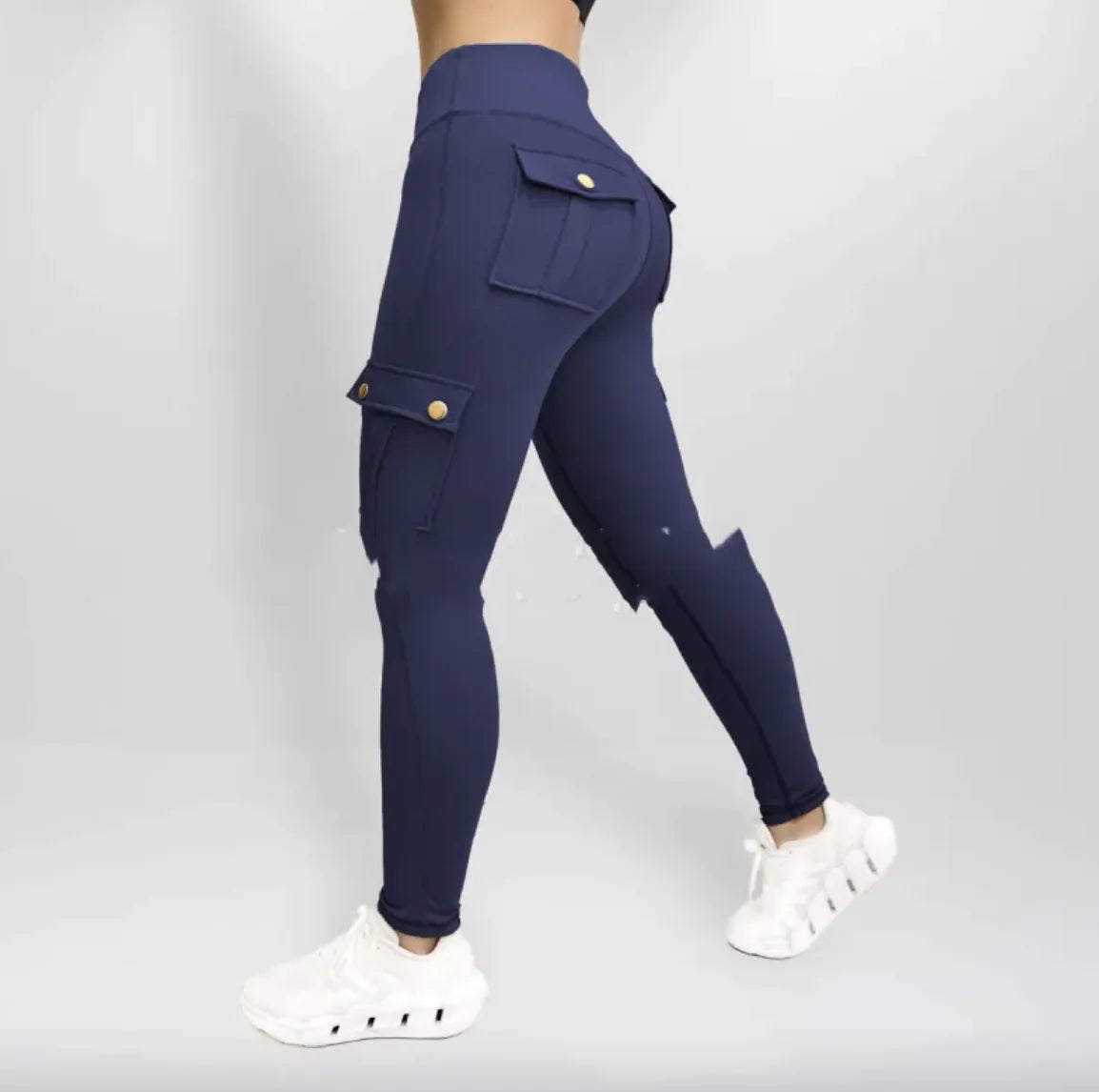 High Elastic Fitness Workwear Pants with Pockets for Women