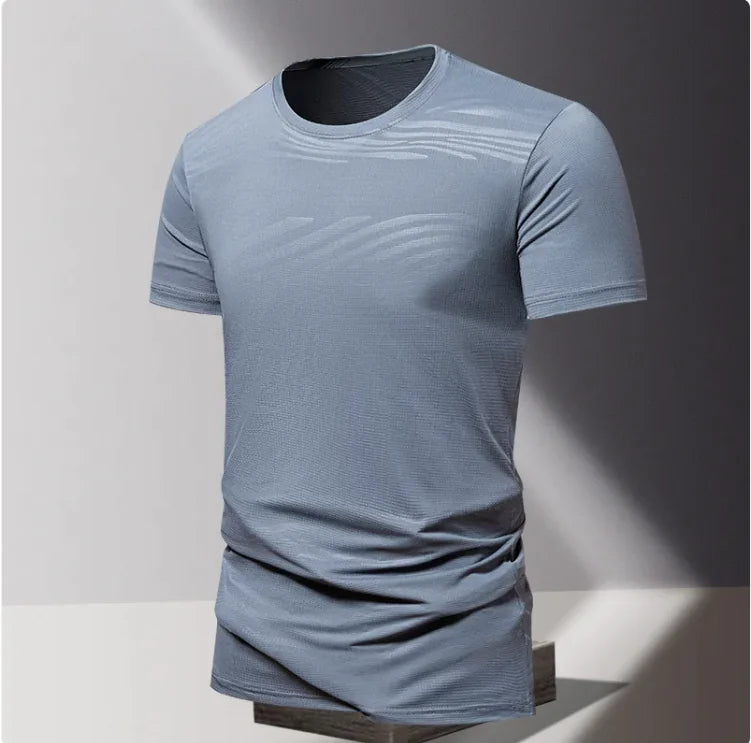 Men's Summer Ice Silk Running Tee – Lightweight & Breathable Short Sleeve