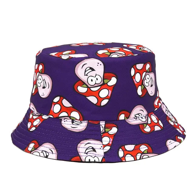 Panama Bucket Hats Animal Letter Print Fisherman Hat