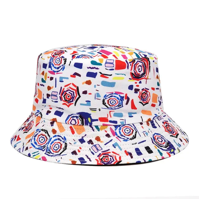 Panama Bucket Hats Animal Letter Print Fisherman Hat