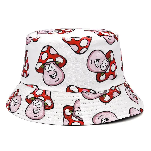 Panama Bucket Hats Animal Letter Print Fisherman Hat