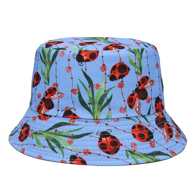 Panama Bucket Hats Animal Letter Print Fisherman Hat