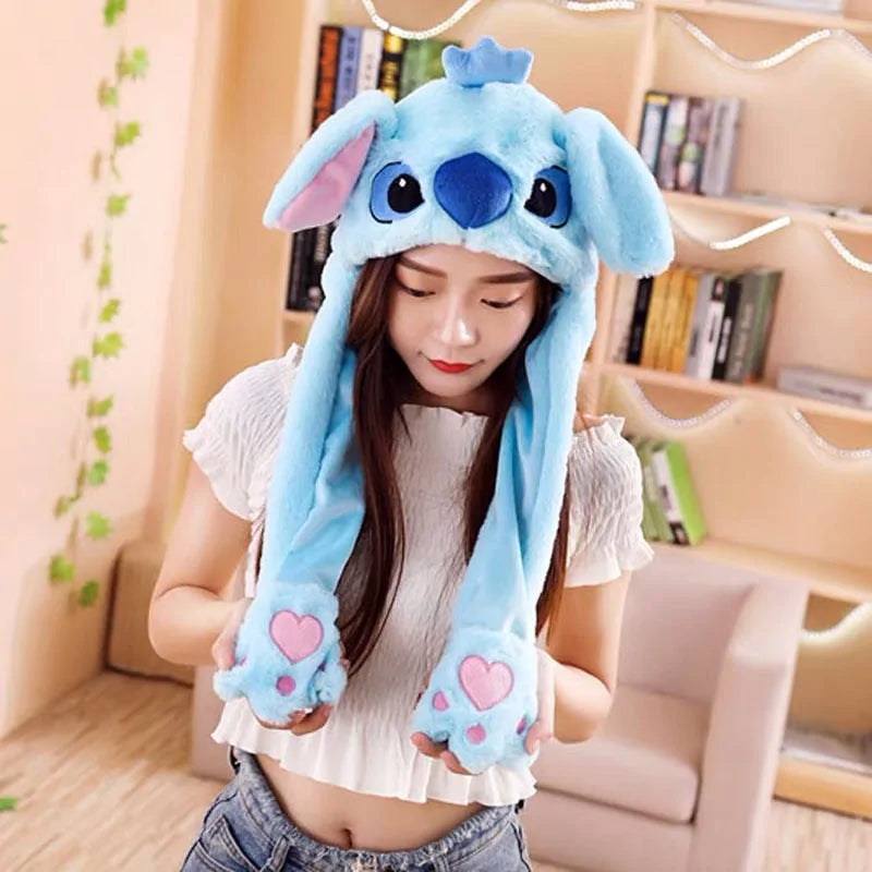 Rabbit Ear Airbag Hat: Fun Plush Toy Cap for Kids and Adults