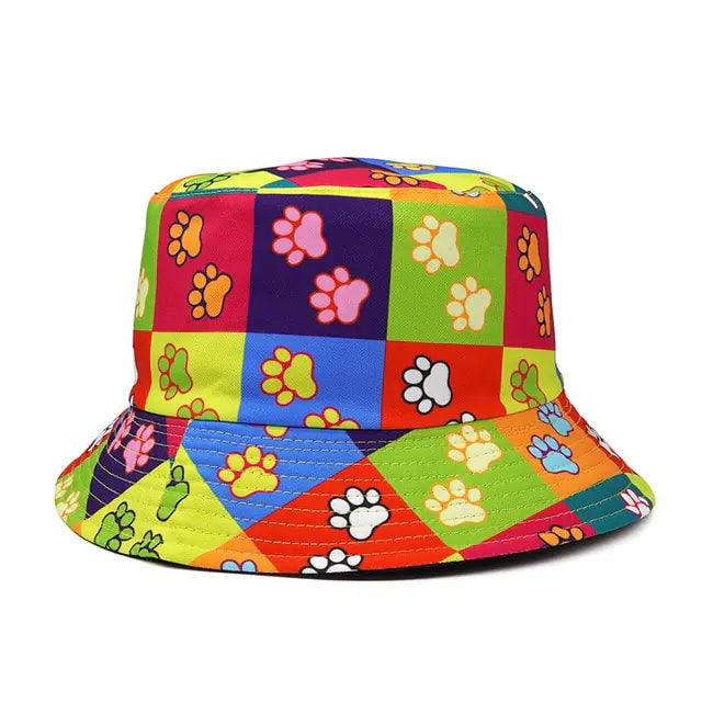 Panama Bucket Hats Animal Letter Print Fisherman Hat