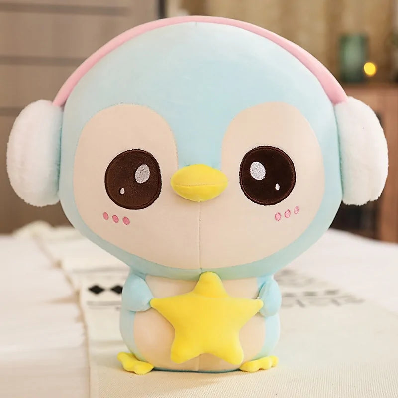 Cute Penguin Plush Doll with Headphones - 20-55CM