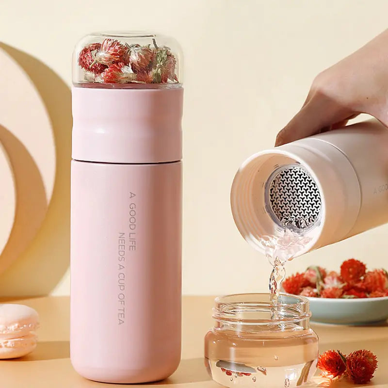 Insulated Cup With Filter Stainless Steel Tea Bottle Cup