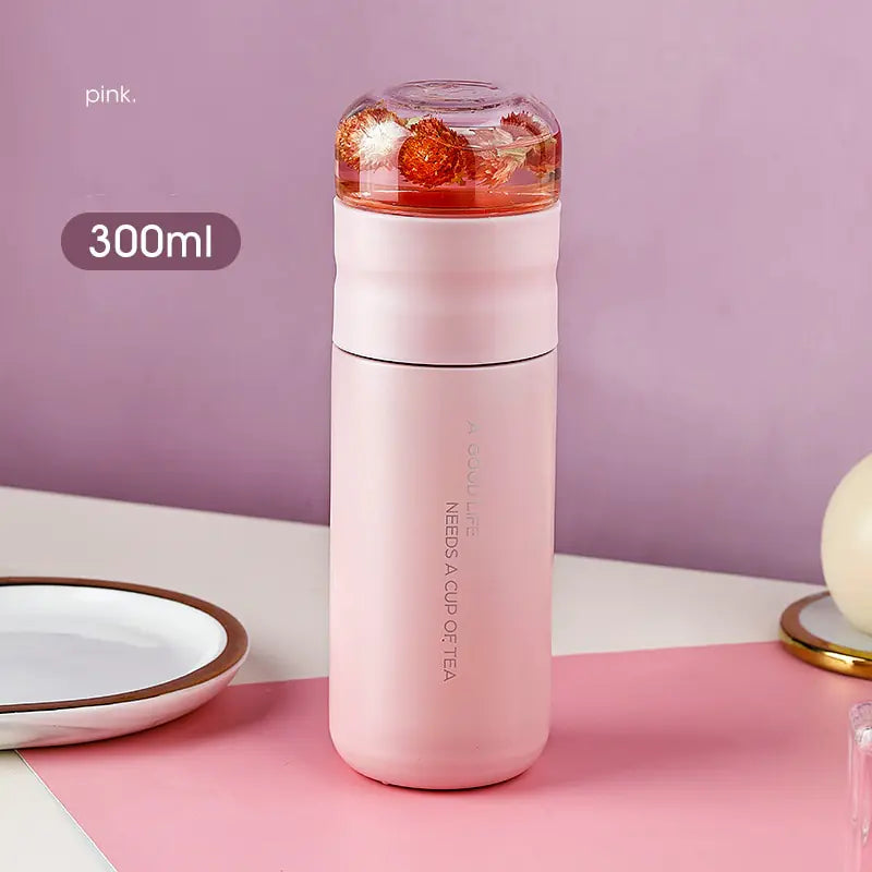 Insulated Cup With Filter Stainless Steel Tea Bottle Cup