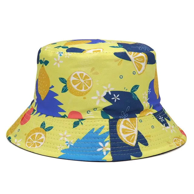 Panama Bucket Hats Animal Letter Print Fisherman Hat