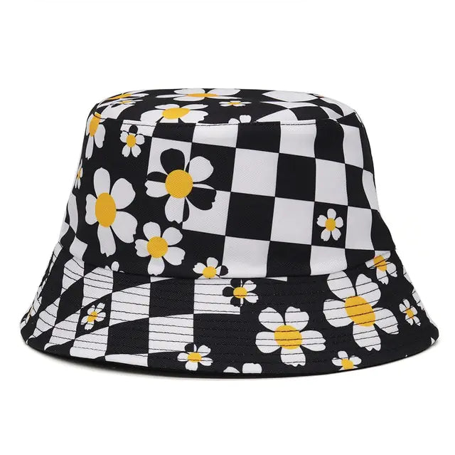 Panama Bucket Hats Animal Letter Print Fisherman Hat