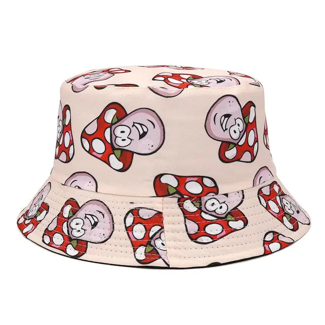 Panama Bucket Hats Animal Letter Print Fisherman Hat