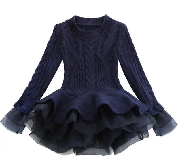 Kids Winter Knitted Chiffon