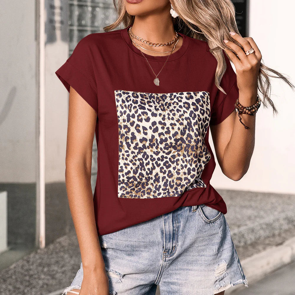 Women's Oversized Leopard Print T-Shirt