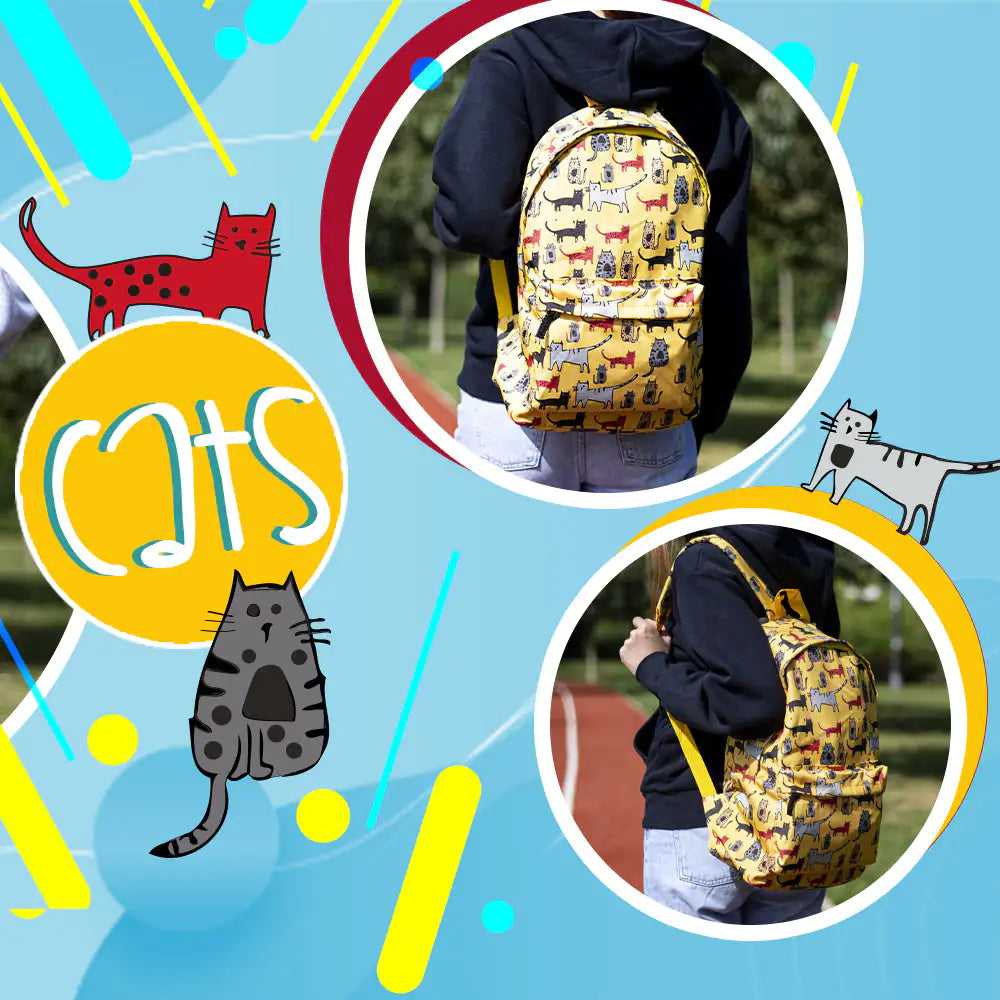 Biggdesign Cats Yellow Backpack